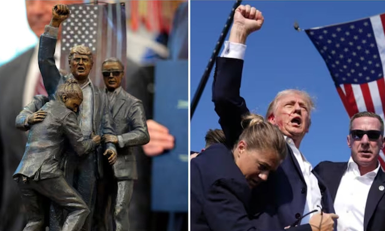 Trump’s New Oval Office Sculpture Depicts Assassination Attempt ...